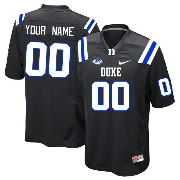 Custom Duke Blue Devils Name And Number College Football Jerseys Stithced-Black - Click Image to Close
